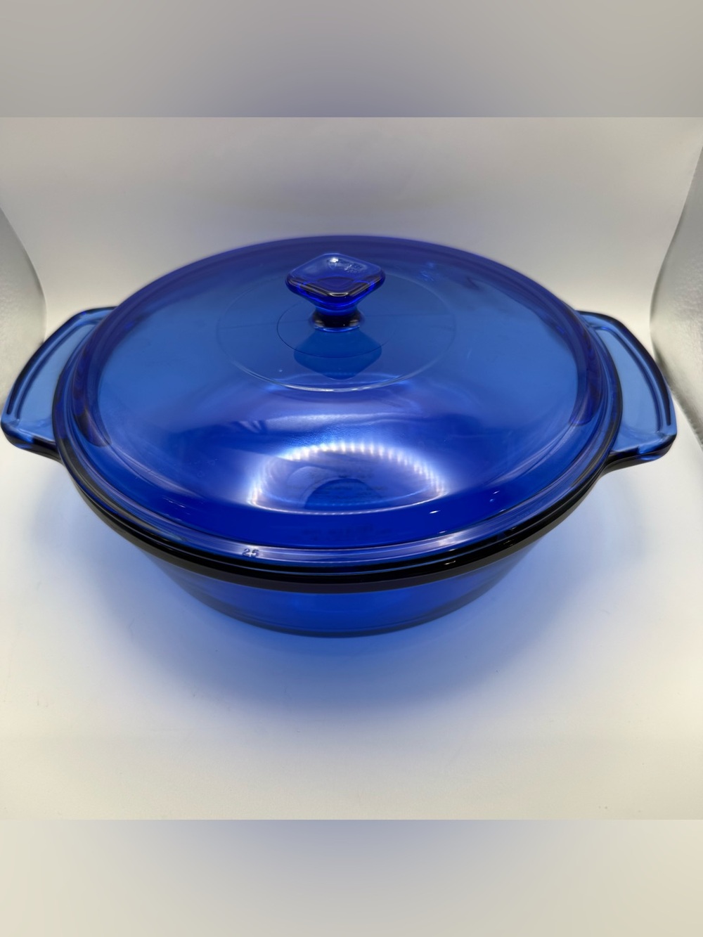 Vtg Anchor Hocking USA Cobalt Blue Glass Ovenware Casserole Dish w/lid 2 quart